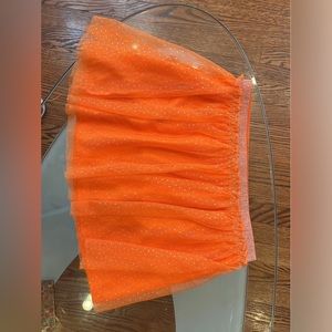 Tulle Skirt Girls Sz 10/12 Orange w/Glitter Sparkles NEW